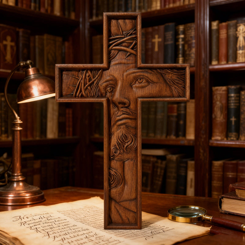Cross displayed on a wall in a home setting